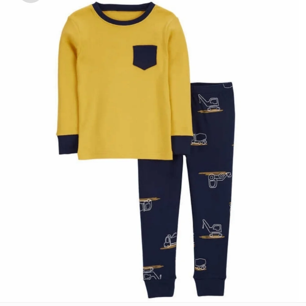 Carters Kids' 4-piece Pajamas nwt Construction pants long sleeves